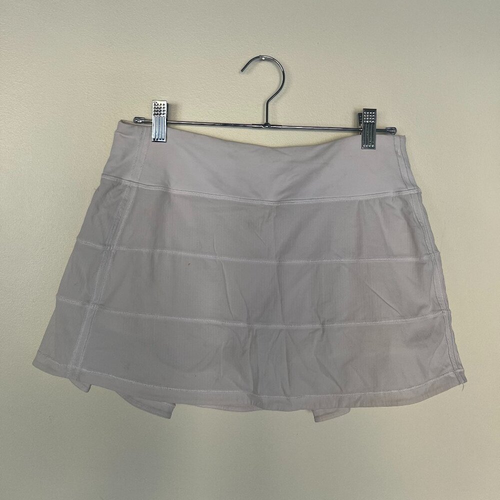 lululemon white pace rival mid rise tennis skirt size 4